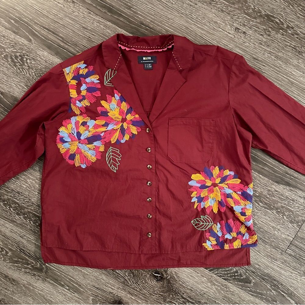 Maeve Embroidered Button Down - Picture 2 of 9